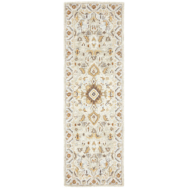 Oriental Weavers Alfresco 28403 Ivory and Beige Hallway Runner Traditional Runner Rug - 2'6" x 8'