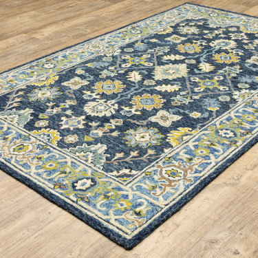 Oriental Weavers Alfresco 28405 Navy and Blue Compact Bedroom Accent Wool Area Rug - 3'6" x 5'6"