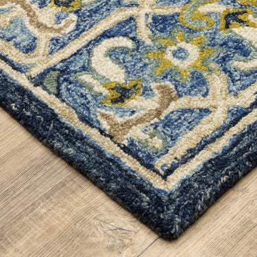 Oriental Weavers Alfresco 28405 Navy and Blue Hallway Runner Traditional Runner Rug - 2'6" x 8'