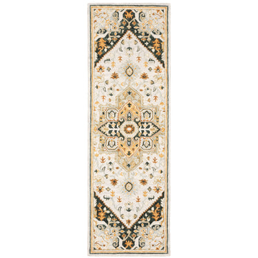 Oriental Weavers Alfresco 28407 Ivory and Charcoal Hallway Runner Wool Runner Rug - 2'6" x 8'