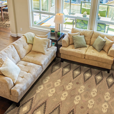 Oriental Weavers Anastasia 68001 Beige and Ivory Oversized Dining Room Rug Abstract Area Rug - 8' x 10'