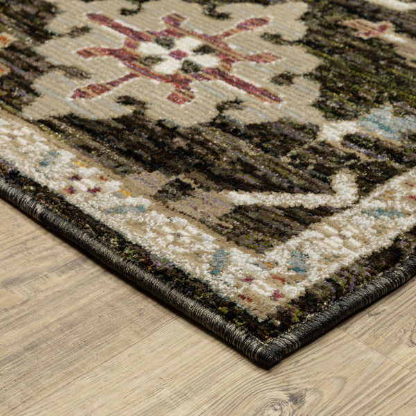 Oriental Weavers Andorra 2396B Brown and Multi Hallway Runner Traditional Runner Rug - 2'3