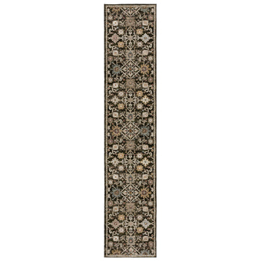 Oriental Weavers Andorra 2396B Brown and Multi Hallway Runner Traditional Runner Rug - 2'6" x 12'