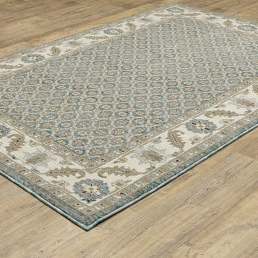 Oriental Weavers Andorra 2429A Blue and Ivory Oversized Dining Room Rug Traditional Area Rug - 7'10" x 10'10"