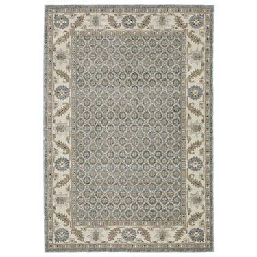 Oriental Weavers Andorra 2429A Blue and Ivory Oversized Dining Room Rug Polypropylene Area Rug - 8'6" x 11'7"