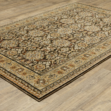 Oriental Weavers Andorra 2431A Brown and Gold Oversized Dining Room Rug Traditional Area Rug - 8'6" x 11'7"