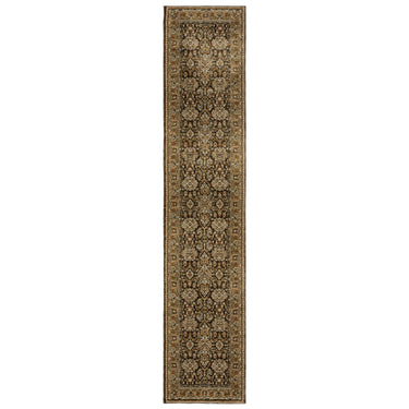 Oriental Weavers Andorra 2431A Brown and Gold Hallway Runner Polypropylene Runner Rug - 2'6" x 12'