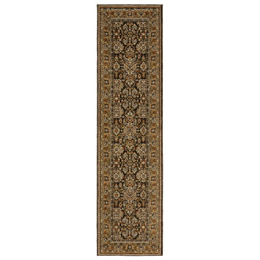 Oriental Weavers Andorra 2431A Brown and Gold Hallway Runner Polypropylene Runner Rug - 2'3" x 8'