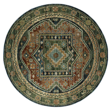 Oriental Weavers Andorra 2442A Blue and Multi Round Accent Bohemian Round Rug - 7'10" Round