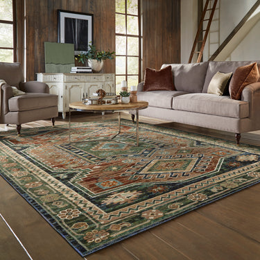 Oriental Weavers Andorra 2442A Blue and Multi Hallway Runner Bohemian Runner Rug - 2'3" x 8'