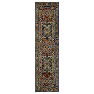 Oriental Weavers Andorra 2442A Blue and Multi Hallway Runner Bohemian Runner Rug - 2'3" x 8'