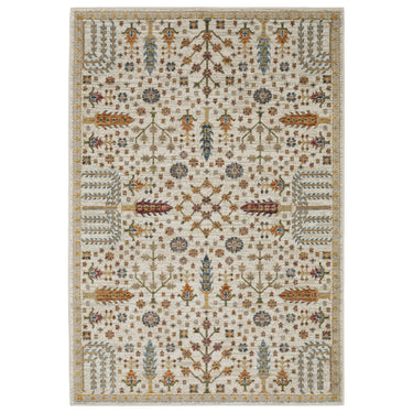 Oriental Weavers Andorra 2449B Ivory and Gold Compact Bedroom Accent Bohemian Area Rug - 3'3" x 5'2"