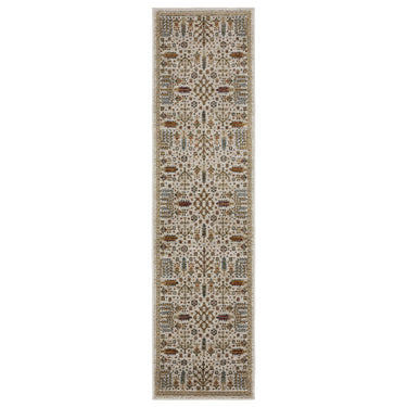 Oriental Weavers Andorra 2449B Ivory and Gold Hallway Runner Polypropylene Runner Rug - 2'3" x 8'
