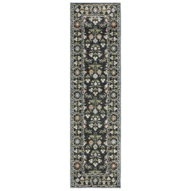 Oriental Weavers Andorra 3710A Blue and Multi Hallway Runner Traditional Runner Rug - 2'3" x 8'