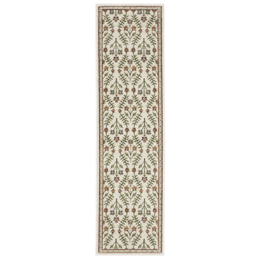 Oriental Weavers Andorra 3717A Ivory and Red Hallway Runner Polypropylene Runner Rug - 2'3" x 8'