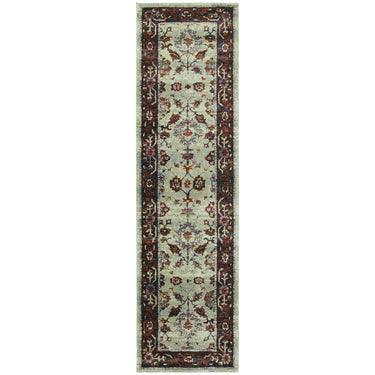 Oriental Weavers Andorra 6842D Stone and Red Hallway Runner Traditional Runner Rug - 2'3" x 8'