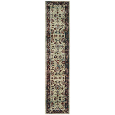 Oriental Weavers Andorra 6842D Stone and Red Hallway Runner Polypropylene Runner Rug - 2'6" x 12'