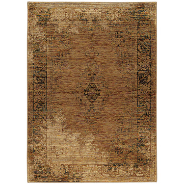 Oriental Weavers Andorra 6845D Gold and Brown Large Seating Area Rug Traditional Area Rug - 6'7" x 9'6"