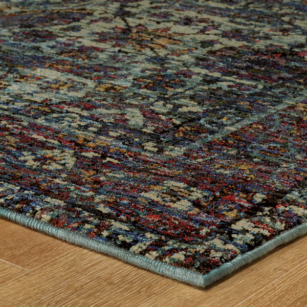 Oriental Weavers Andorra 6846B Blue and Purple Hallway Runner Polypropylene Runner Rug - 2'3