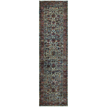 Oriental Weavers Andorra 6846B Blue and Purple Hallway Runner Polypropylene Runner Rug - 2'3" x 8'