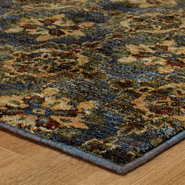 Oriental Weavers Andorra 6883C Blue and Gold Hallway Runner Medallion Runner Rug - 2'3