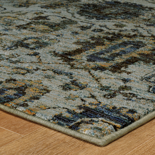 Oriental Weavers Andorra 7120A Blue and Navy Hallway Runner Traditional Runner Rug - 2'3