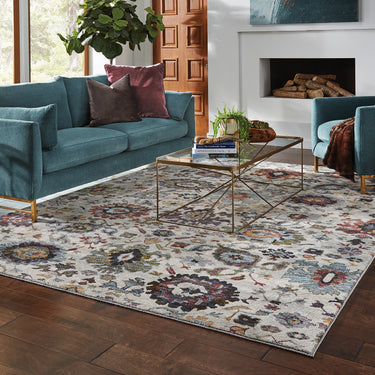 Oriental Weavers Andorra 7129A Stone and Multi Oversized Dining Room Rug Polypropylene Area Rug - 8'6" x 11'7"