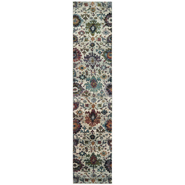 Oriental Weavers Andorra 7129A Stone and Multi Hallway Runner Medallion Runner Rug - 2'6" x 12'