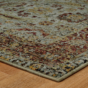 Oriental Weavers Andorra 7155A Blue and Red Small Entryway Accent Medallion Area Rug - 1'10" x 3'2"