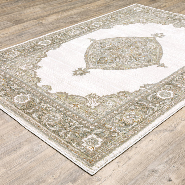 Oriental Weavers Andorra 7939D Beige and Tan Oversized Dining Room Rug Medallion Area Rug - 7'10