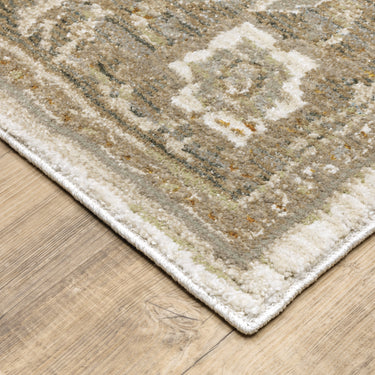 Oriental Weavers Andorra 7939D Beige and Tan Hallway Runner Medallion Runner Rug - 2'3" x 8'