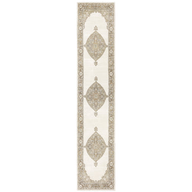 Oriental Weavers Andorra 7939D Beige and Tan Hallway Runner Polypropylene Runner Rug - 2'6" x 12'