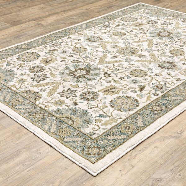 Oriental Weavers Andorra 8918I Stone and Ivory Oversized Dining Room Rug Medallion Area Rug - 7'10
