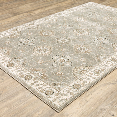 Oriental Weavers Andorra Grey 8929H Gray and Ivory Small Entryway Accent Polypropylene Area Rug - 1'10" x 3'2"