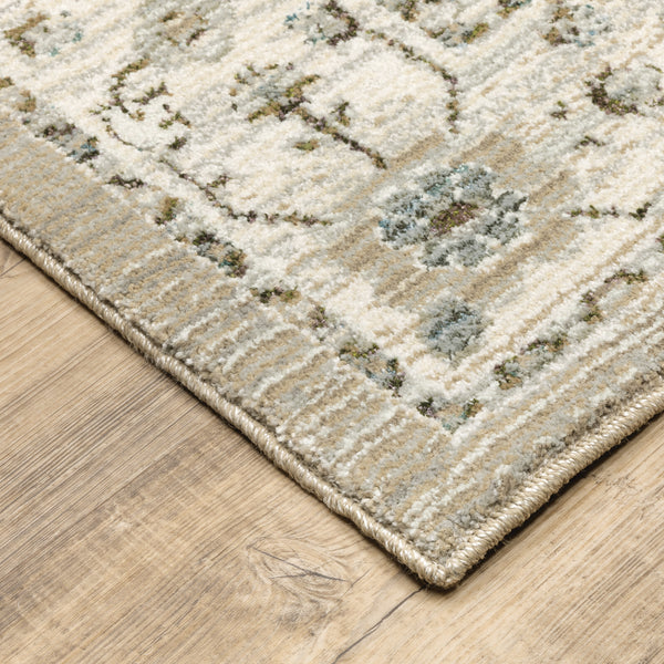 Oriental Weavers Andorra 8930L Beige and Ivory Hallway Runner Medallion Runner Rug - 2'6