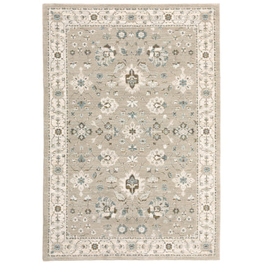 Oriental Weavers Andorra 8930L Beige and Ivory Small Entryway Accent Medallion Area Rug - 1'10" x 3'2"