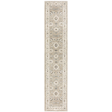 Oriental Weavers Andorra 8930L Beige and Ivory Hallway Runner Medallion Runner Rug - 2'6" x 12'