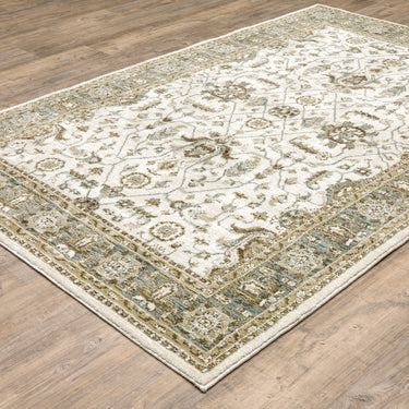 Oriental Weavers Andorra 9537P Ivory and Gray Compact Bedroom Accent Traditional Area Rug - 3'3" x 5'2"