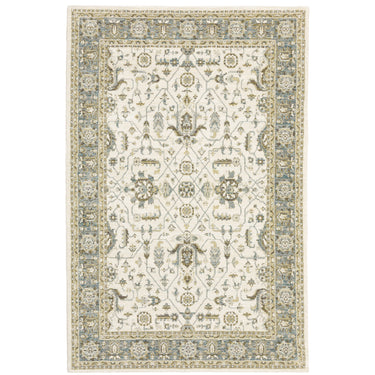 Oriental Weavers Andorra 9537P Ivory and Gray Small Entryway Accent Traditional Area Rug - 1'10" x 3'2"
