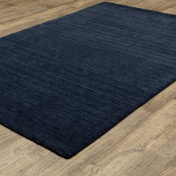 Oriental Weavers Aniston II II 27119 Navy Extra Large Room Anchor Solid Area Rug - 10' x 13' lifestyle