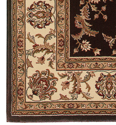 Oriental Weavers Ariana 117D3 Brown and Ivory Hallway Runner Polypropylene Runner Rug - 2'7" x 9'4"