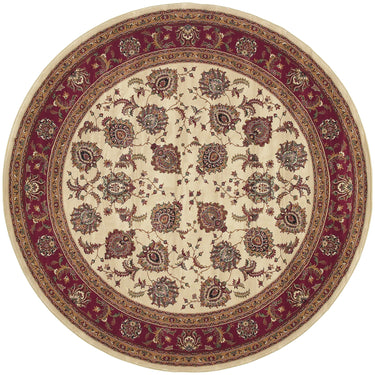 Oriental Weavers Ariana 117J3 Ivory and Red Round Accent Polypropylene Round Rug - 6' Round