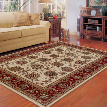 Oriental Weavers Ariana 117J3 Ivory and Red Hallway Runner Polypropylene Runner Rug - 2'3" x 7'9"