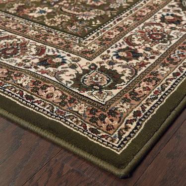 Oriental Weavers Ariana 213G8 Green and Ivory Hallway Runner Traditional Runner Rug - 2'7" x 9'4"