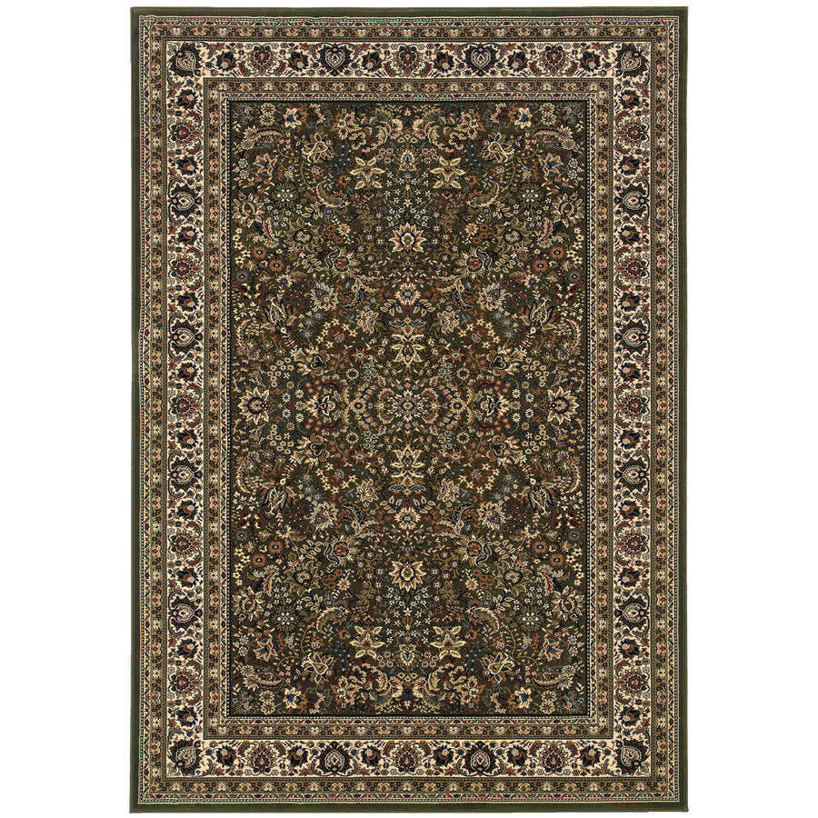 Oriental Weavers Ariana 213G8 Green and Ivory Small Entryway Accent Medallion Area Rug - 2' x 3'