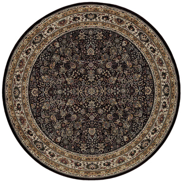 Oriental Weavers Ariana 213K8 Black and Ivory Round Accent Traditional Round Rug - 6' Round