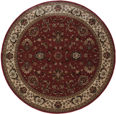 Oriental Weavers Ariana 311C3 Red and Ivory Round Accent Medallion Round Rug - 8' Round
