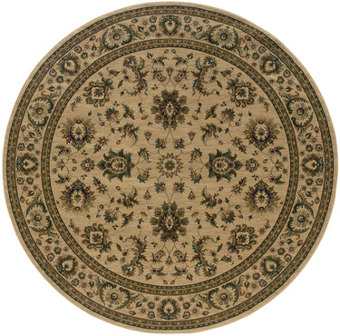 Oriental Weavers Ariana 311I3 Ivory and Green Round Accent Medallion Round Rug - 6' Round