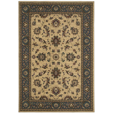 Oriental Weavers Ariana 311Z3 Ivory and Blue Extra Large Room Anchor Medallion Area Rug - 10' x 12'7"
