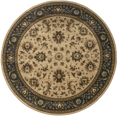 Oriental Weavers Ariana 311Z3 Ivory and Blue Round Accent Traditional Round Rug - 6' Round